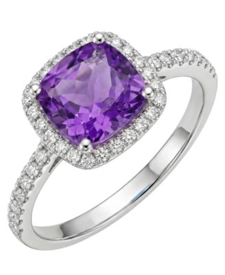 Macy's кольцо с гранатом (1-1/2 ct. t.w.) и бриллиантом (1/8 ct. t.w.), 925 Sterling Silver