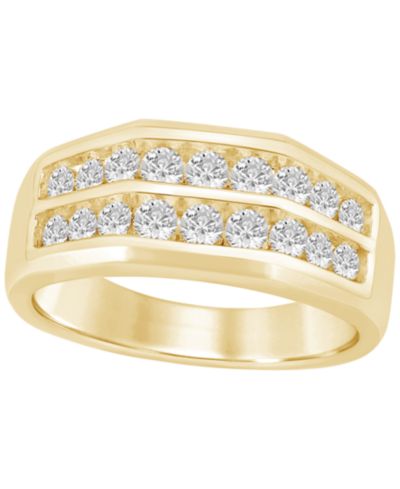 Macy's Men's Lab Grown Diamond (1 ct. t.w.) Ring in Gold Vermeil Over Sterling Silver
