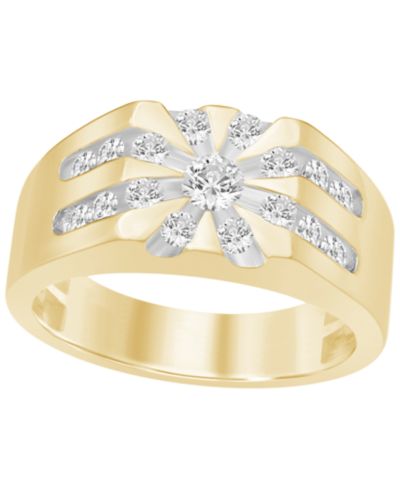 Macy's Men's Lab Grown Diamond Ring (1 ct. t.w.) in Gold Vermeil over Sterling Silver