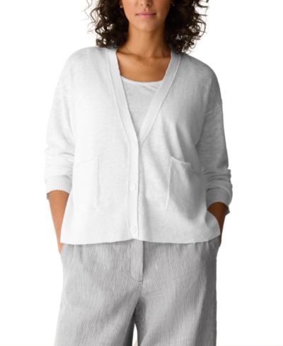 Eileen Fisher Women's V-Neck Long-Sleeve Cardigan Sweater