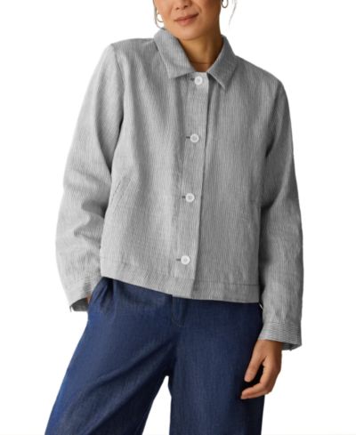 Женская куртка в полоску с воротником от Eileen Fisher