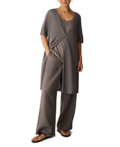 Eileen Fisher Women's V-Neck Short-Sleeve Cardigan Sweater