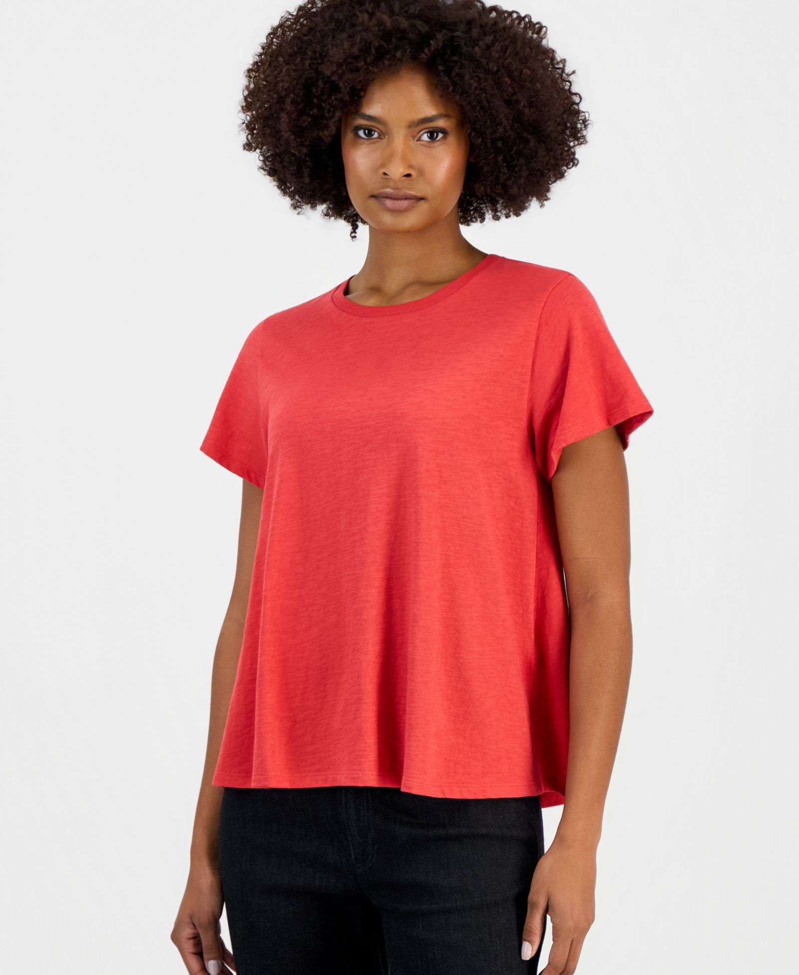 Женская футболка Eileen Fisher Cotton Cap-Sleeve Crewneck Tee