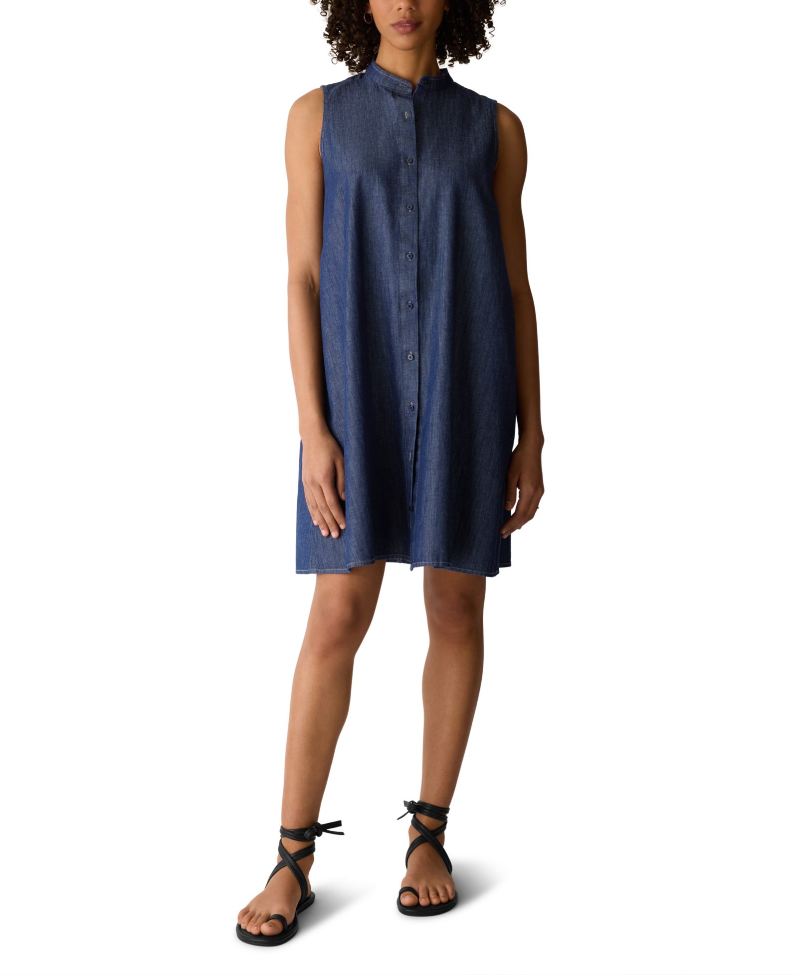 Женское платье Eileen Fisher Sleeveless Mandarin Band Collar