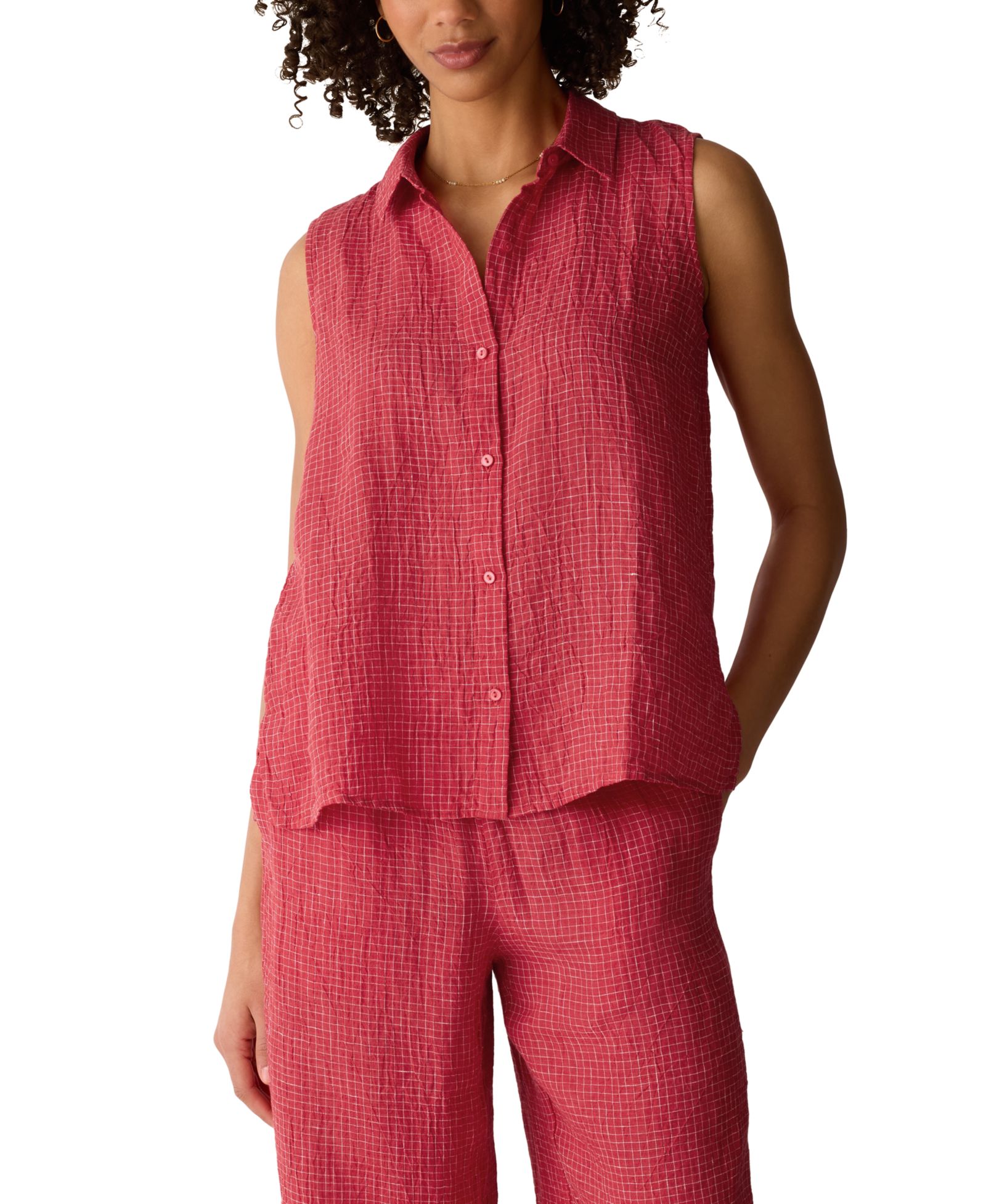 Eileen Fisher Women's Sleeveless Collared Shirt