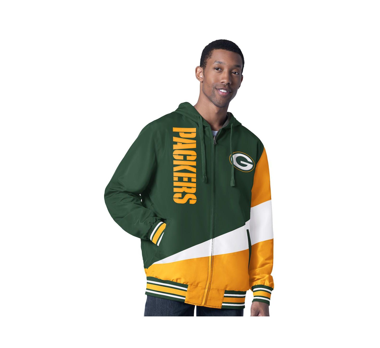 G-III Sports by Carl Banks Мужская куртка с капюшоном и молнией Green Bay Packers, двусторонняя