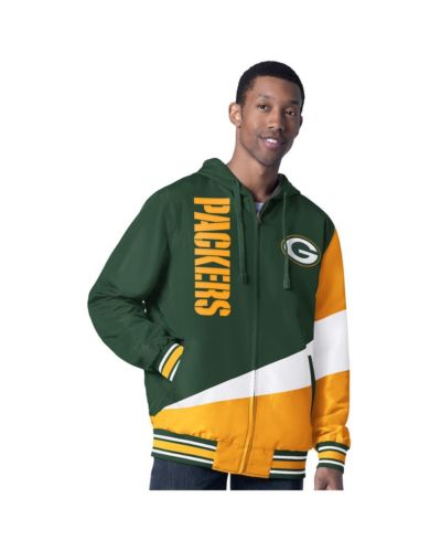 G-III Sports by Carl Banks Men's Green/Charcoal Green Bay Packers Dual Threat Reversable Full-Zip Hooded Jacket