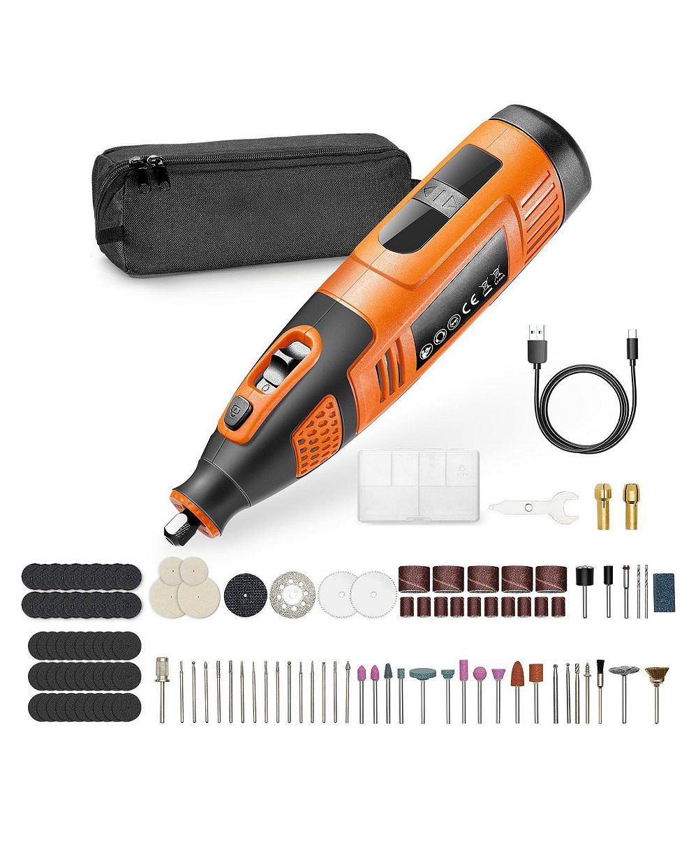 Mecale 119-Piece Cordless Rotary Tool Kit, DC12V Mini Rotary Tool, 28-Speed 5000–32000 RPM, Multi-Purpose DIY Tool Set