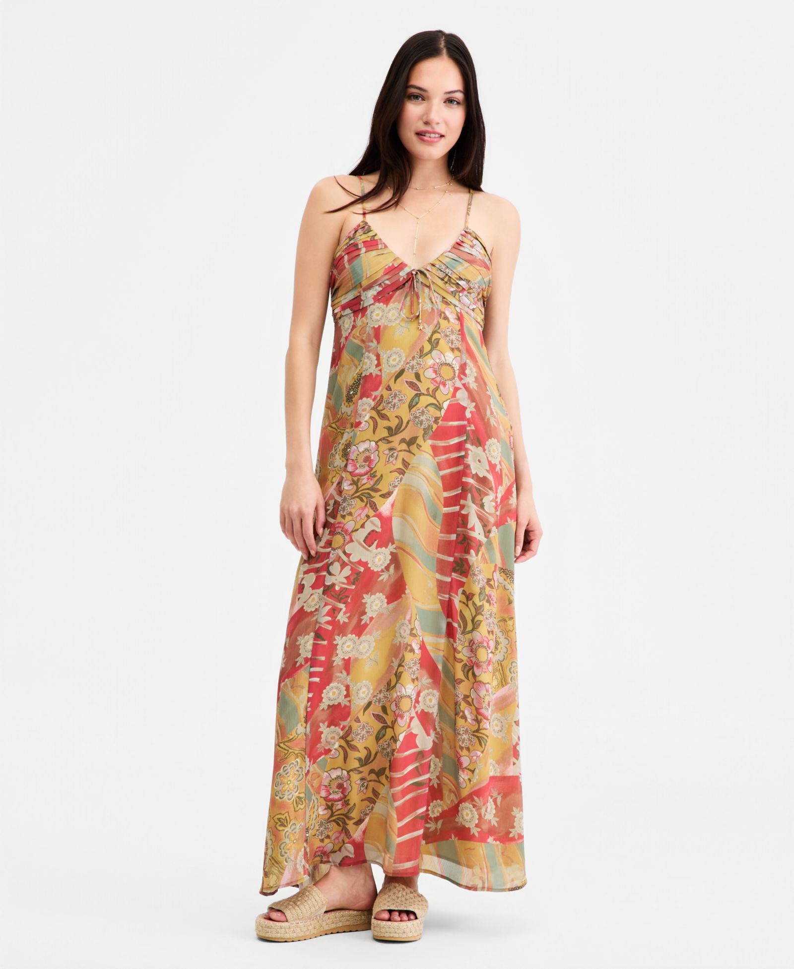 Детское платье Planet Gold Paisley Chiffon V-Neck Maxi