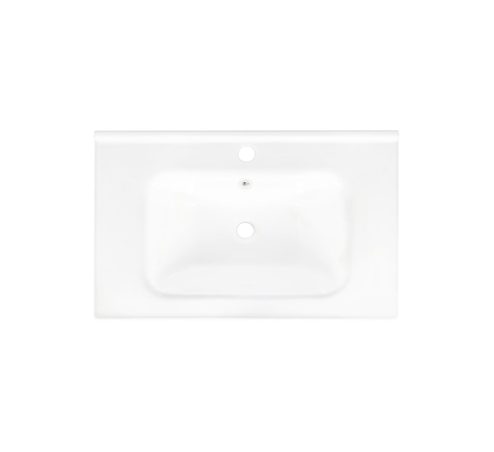 Sillysis 27.8" Rectangular Ceramic Bathroom Sink, Modern Vessel Basin with Overflow for Vanity Cabinet