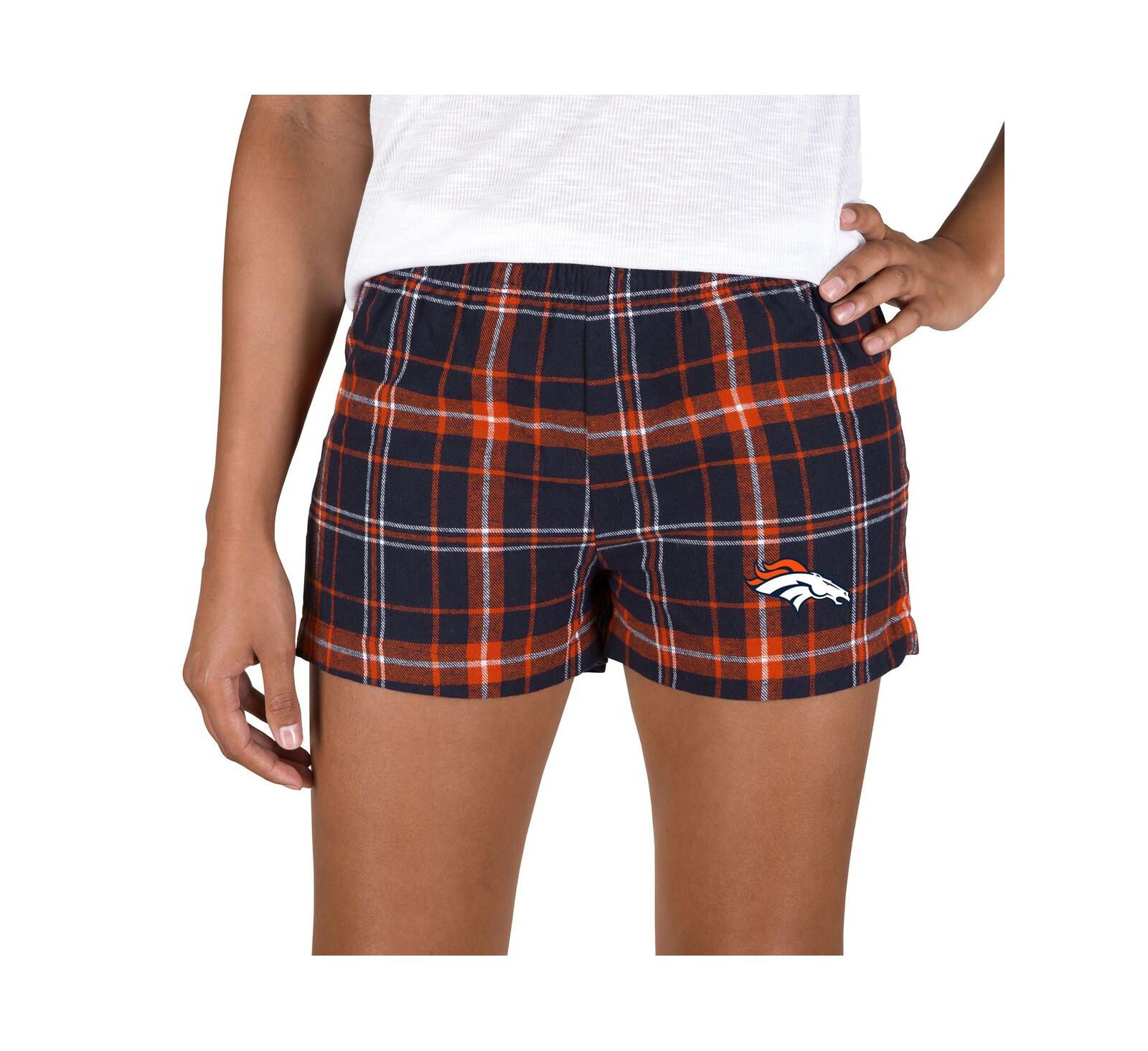 Concepts Sport Women's Navy/Orange Denver Broncos Ultimate Flannel Shorts