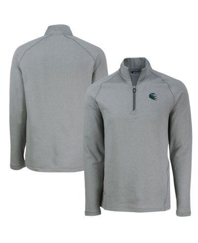 Cutter & Buck мужская флисовая куртка Raglan Quarter-Zip Heather Gray Philadelphia Eagles Peshastin Eco Tri-Blend