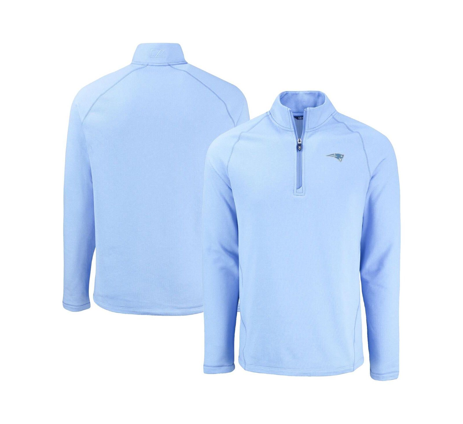 Мужская ветровка Cutter & Buck Powder Blue Houston Texans Peshastin Eco Fleece Raglan Quarter-Zip