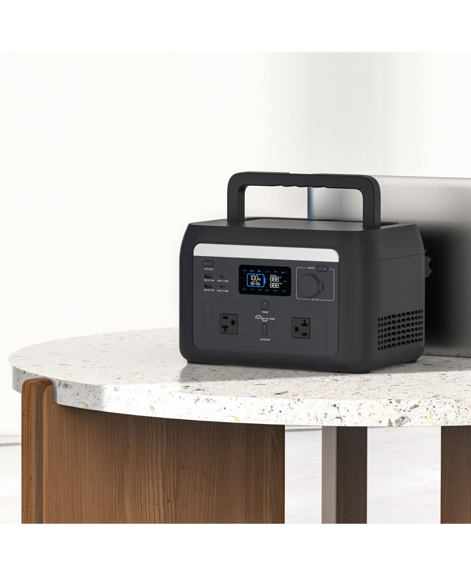 Портативная электростанция Mondawe 614Wh-1000W с быстрой зарядкой AC
