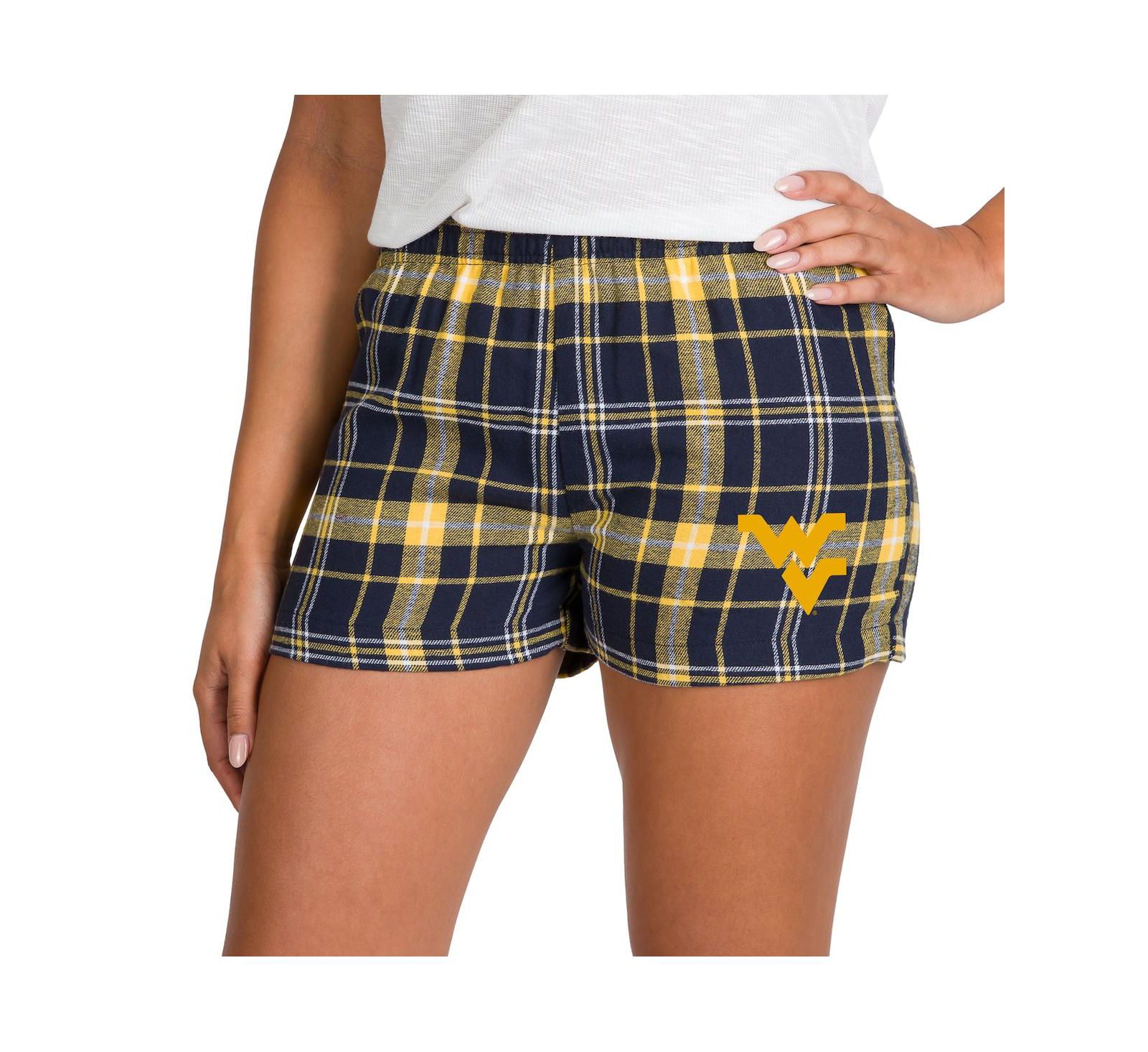Женские шорты Concepts Sport Navy/Gold West Virginia Mountaineers Ultimate Flannel Shorts