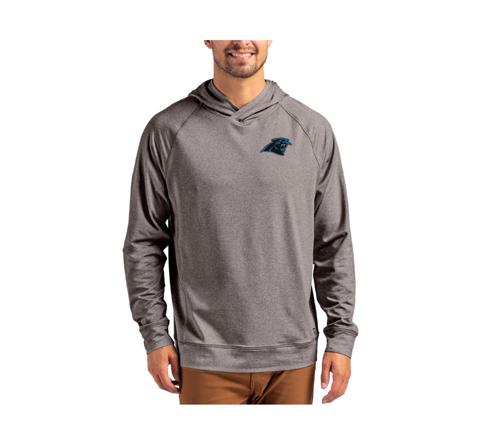Мужская толстовка-худи Cutter & Buck Heather Gray Carolina Panthers Adapt Knit Raglan