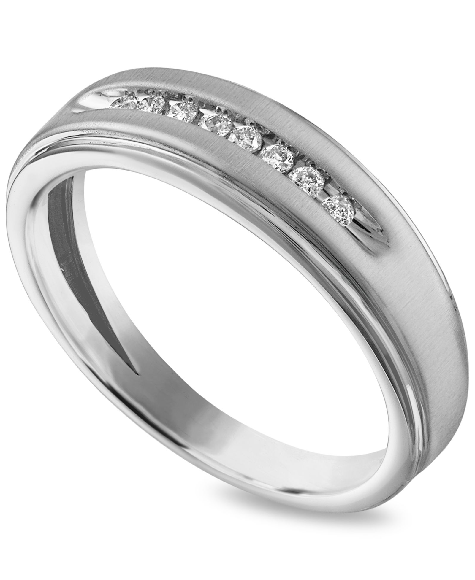 Мужское кольцо с бриллиантами (1/10 ct. t.w.) из 10k Yellow Gold или 10k White Gold