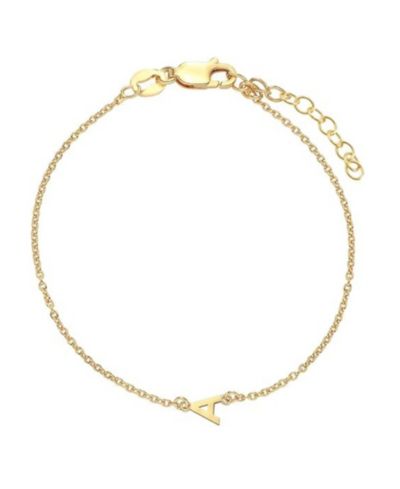 Oak & Luna Inez Initial Bracelet/Anklet - 18K Gold Plated