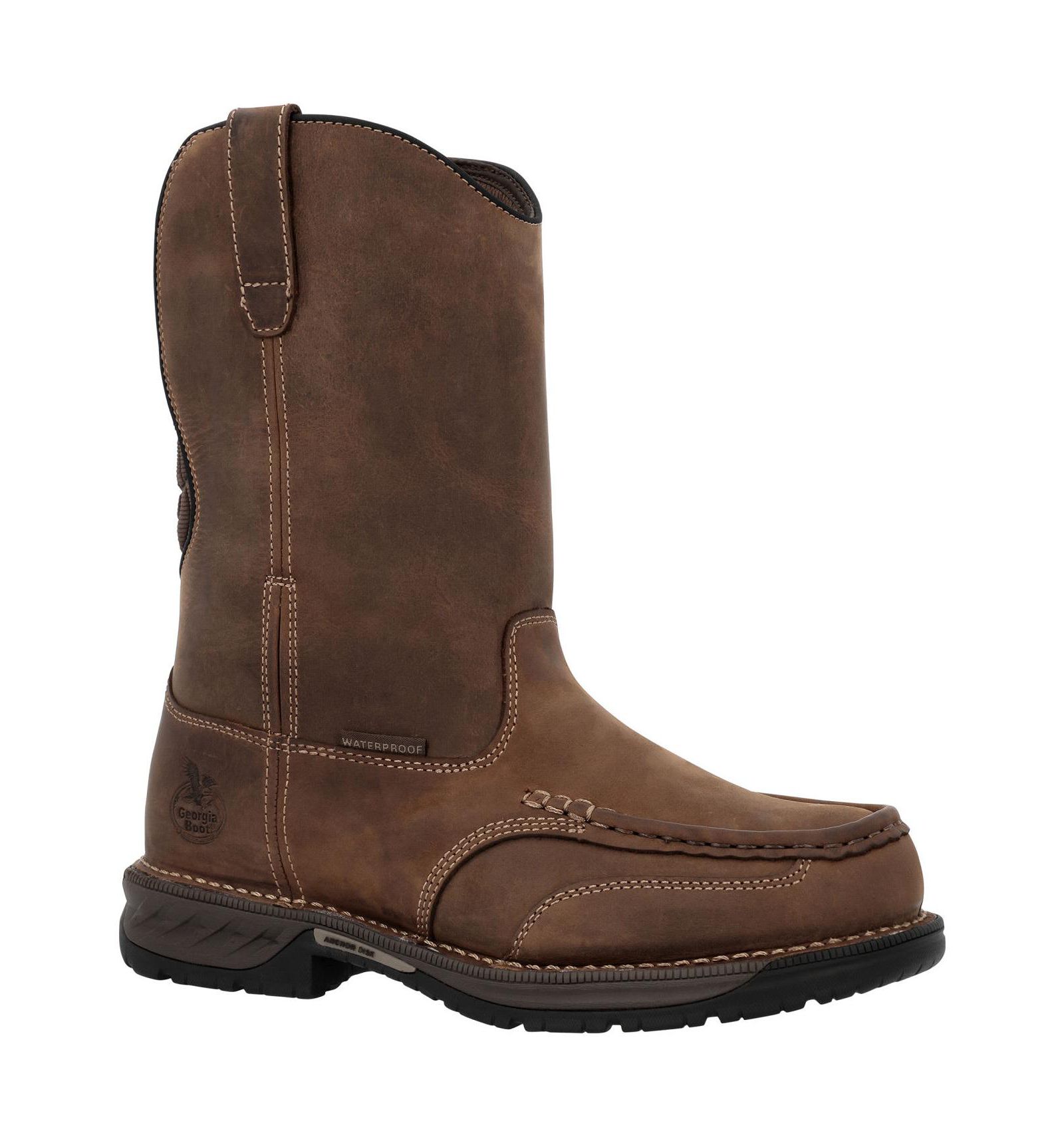 GEORGIA BOOT Men's Athens Pull-On Waterproof Moc-Toe Work Boot
