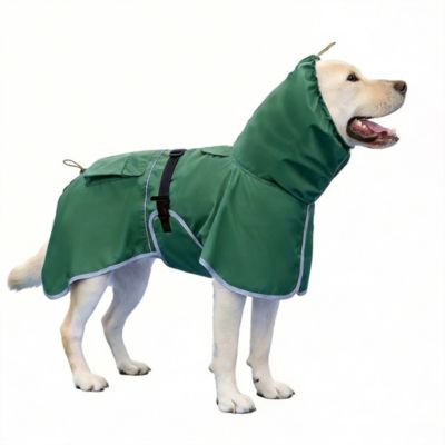 ARONKL Adjustable Hooded Raincoat for Medium Large Dogs with Reflective Edges