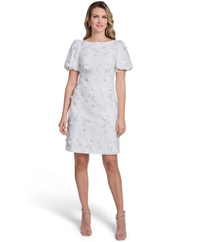 Женское платье-футляр Jessica Howard Boat Neck Bubble-Sleeve Sheath