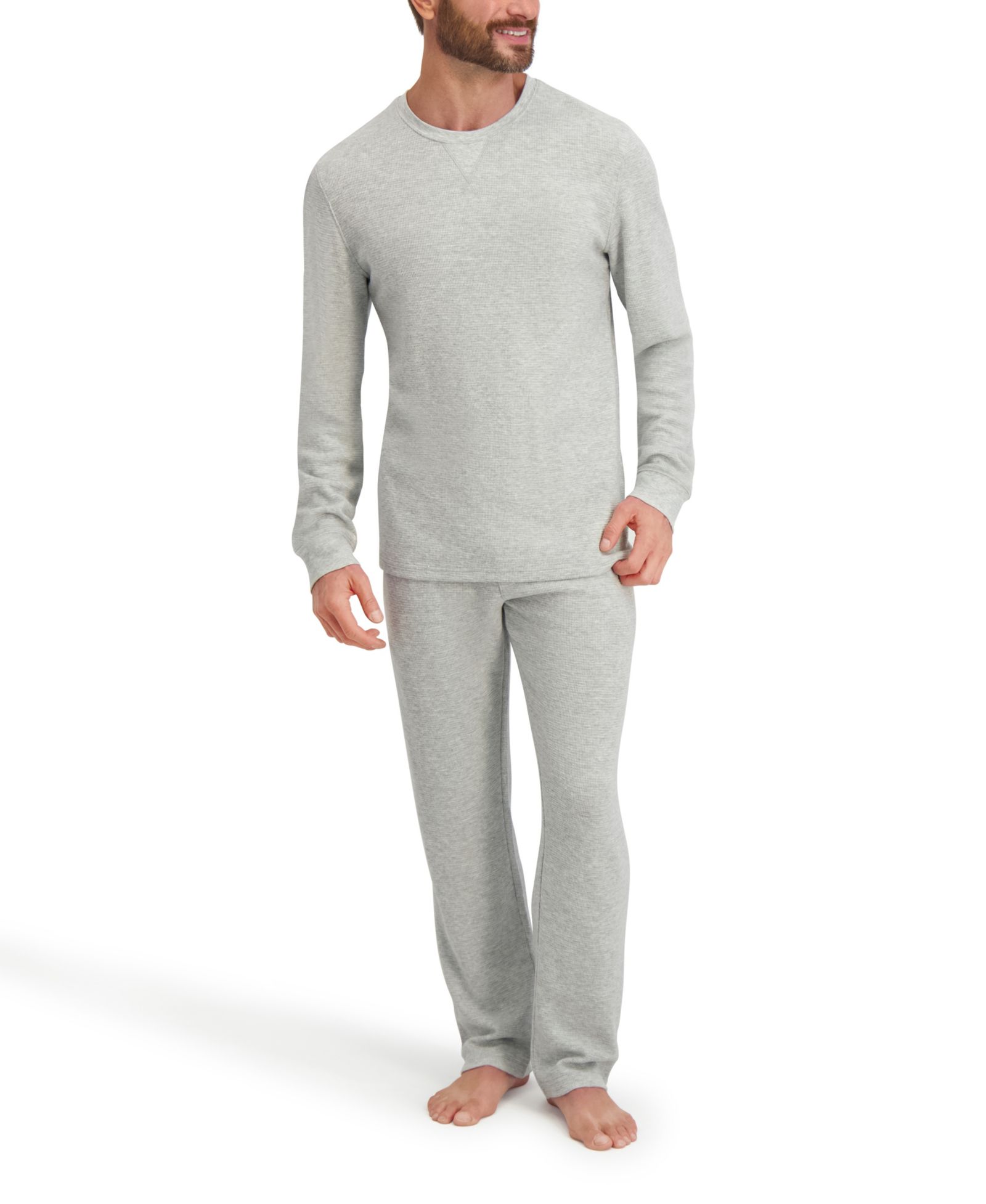 Hanes Men's Waffle Crew Neck Sleep Set