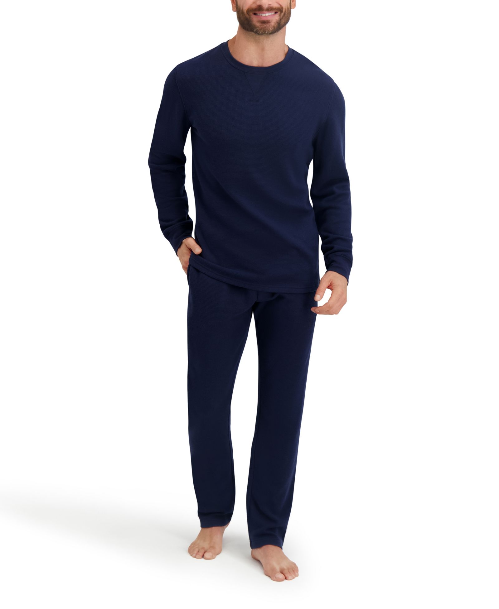 Hanes Men's Waffle Crew Neck Sleep Set