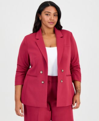 Tahari ASL Plus Size Faux Double-Breasted Blazer