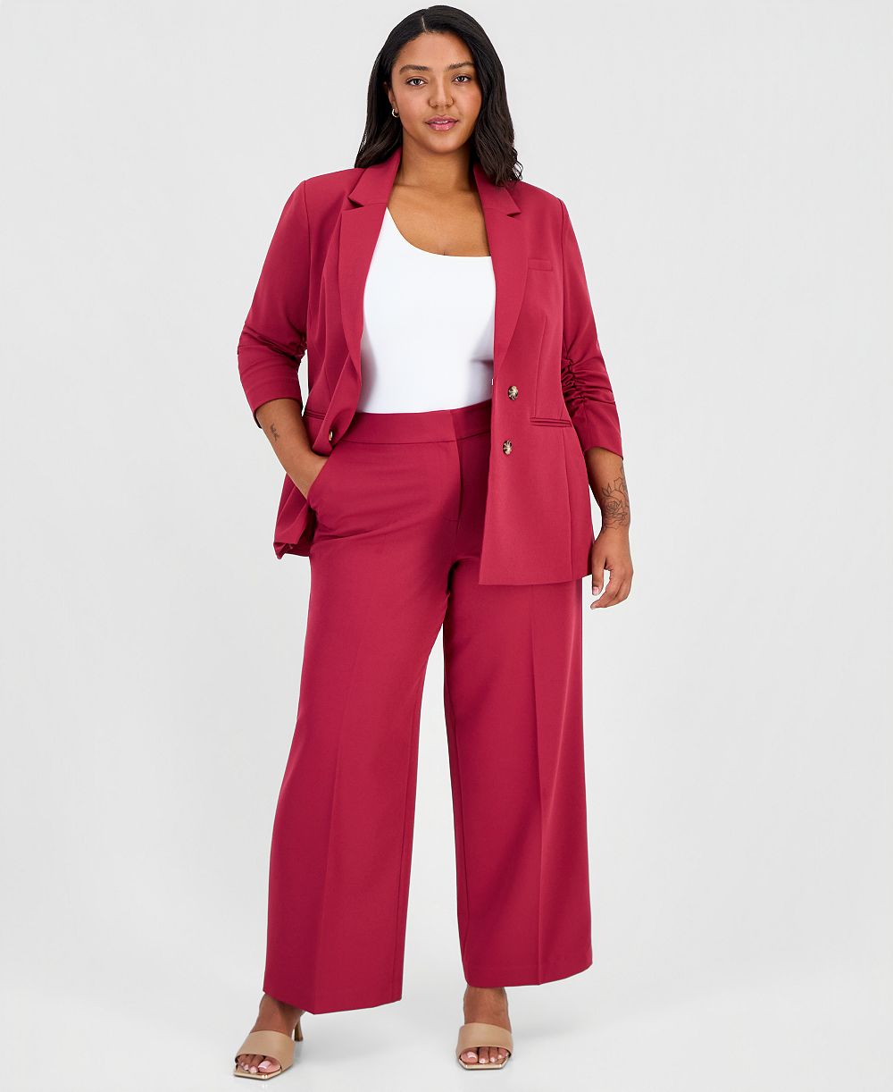 Tahari ASL брюки Plus Size с широкими штанинами и высокой посадкой