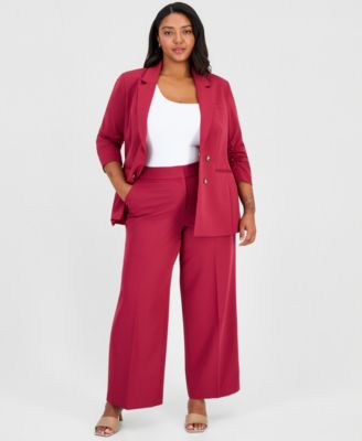 Tahari ASL брюки Plus Size с широкими штанинами и высокой посадкой