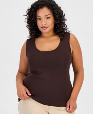 Tahari ASL U-Neck Sleeveless Sweater