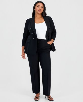 Tahari ASL Plus Size Mid-Rise Straight-Leg Pants