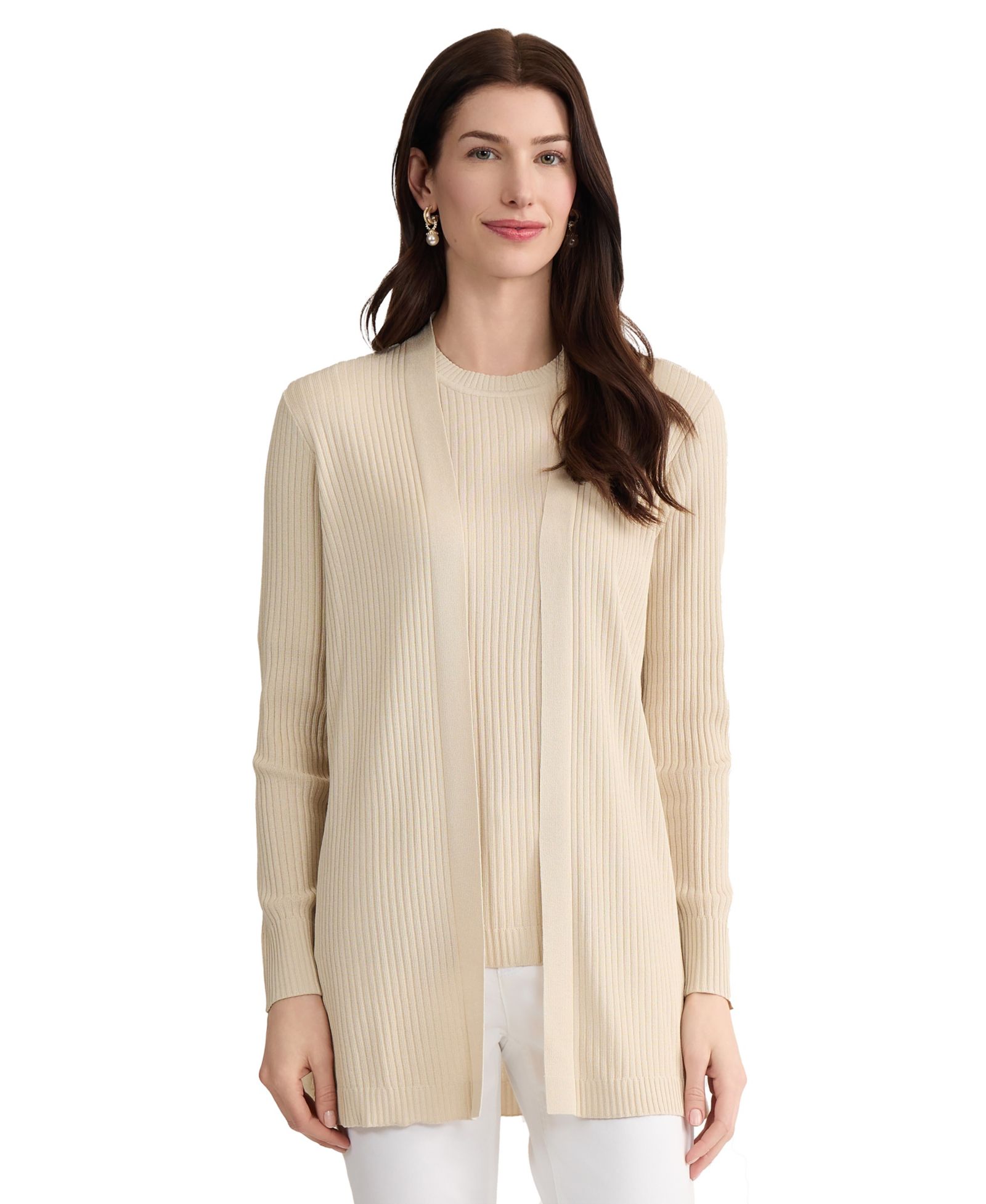 Jones New York Women's Long-Sleeve Sutton Ribbed Cardigan