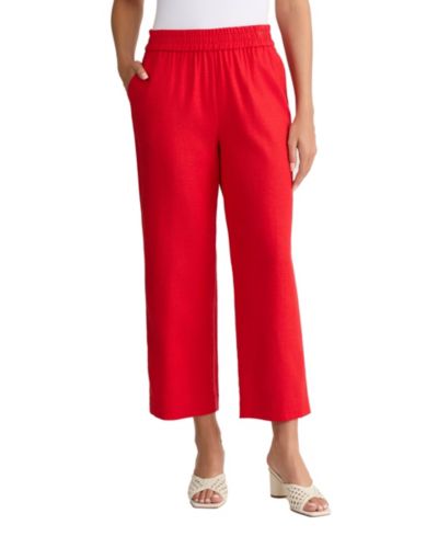 Jones New York Women's Mid-Rise Pull-On Crinkle Cropped Pants