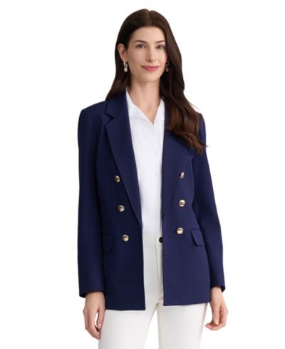 Jones New York Women's Long-Sleeve Faux Double-Breasted Blazer