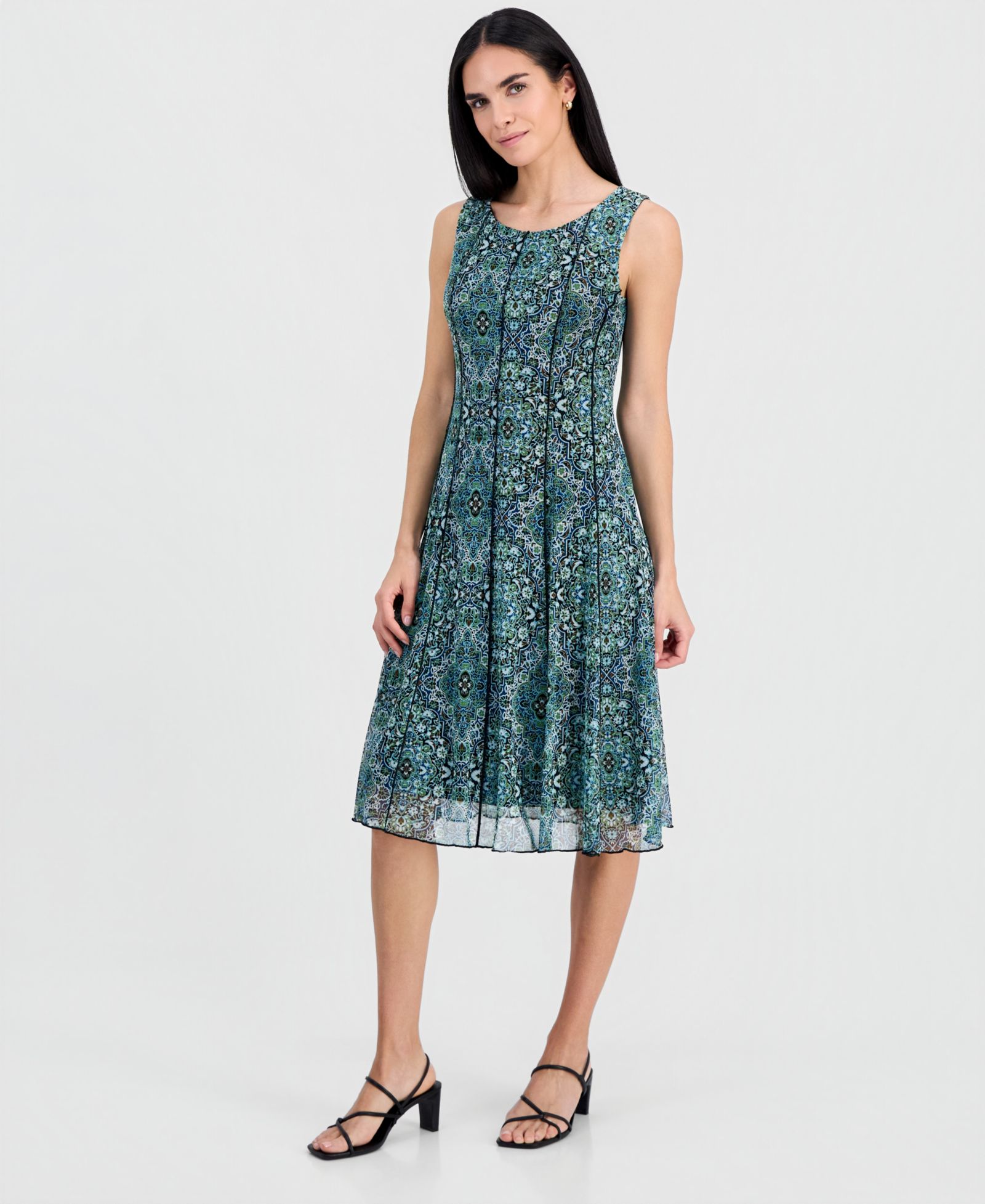 Connected Petite Sleeveless Fit & Flare Dress