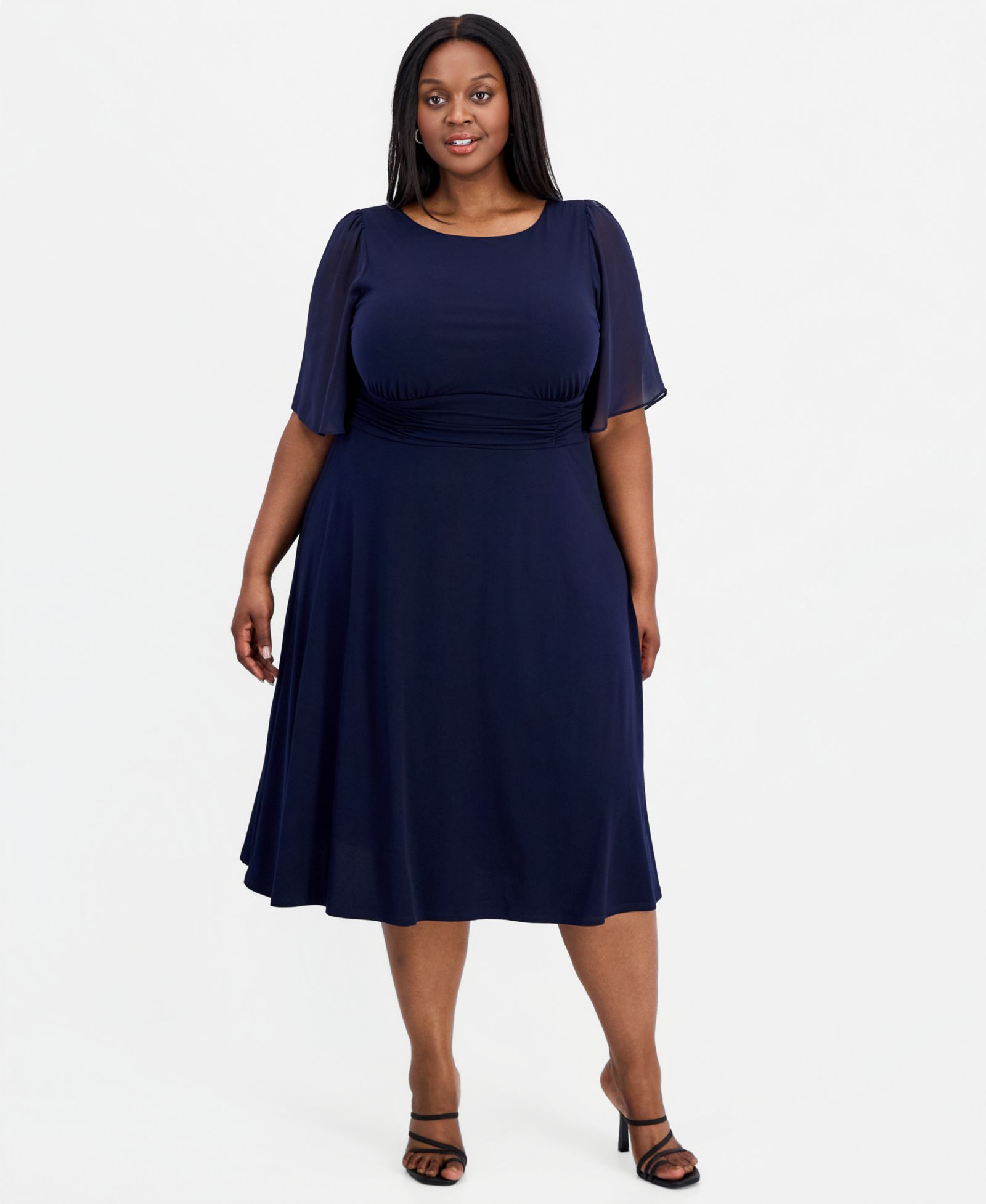 Женское шифоновое платье Connected Plus Size с круглым вырезом
