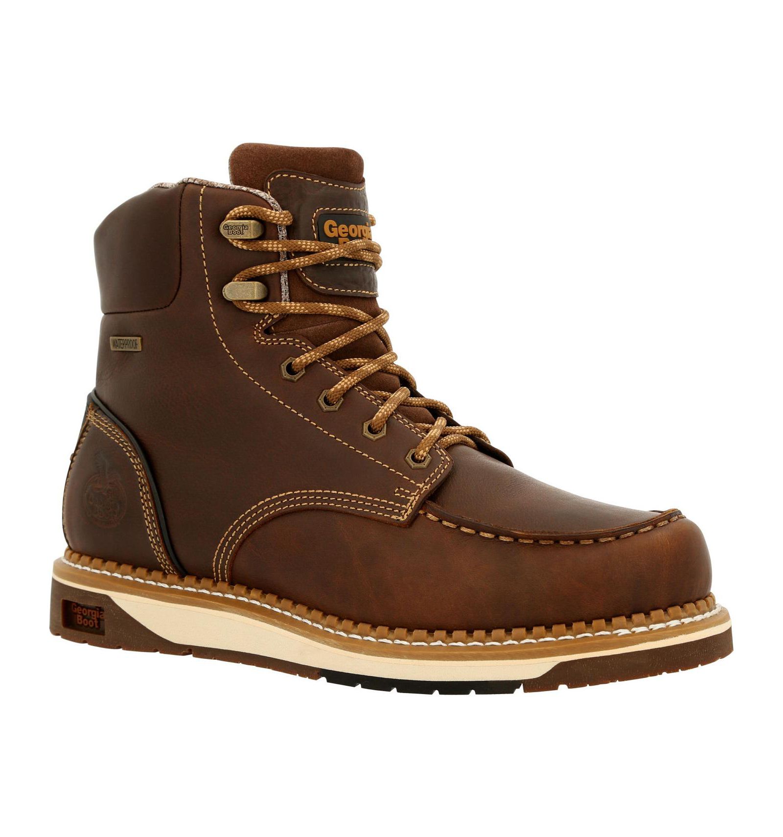 GEORGIA BOOT Men's AMP LT Wedge Waterproof Moc-Toe Work Boot