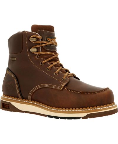 Мужские водонепроницаемые рабочие ботинки GEORGIA BOOT Men's AMP LT Wedge Moc-Toe
