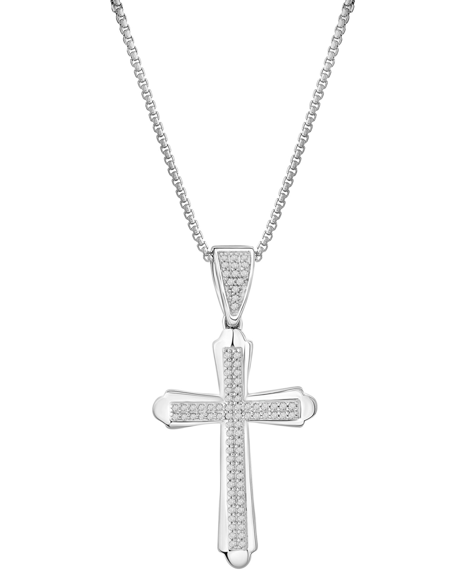 Мужской кулон-подвеска Diamond Cross в серебре Sterling Silver