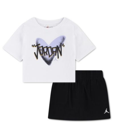 Детский комплект Jordan Girls' Toddler 2T-4T Heart Jordan футболка и юбка-шорты