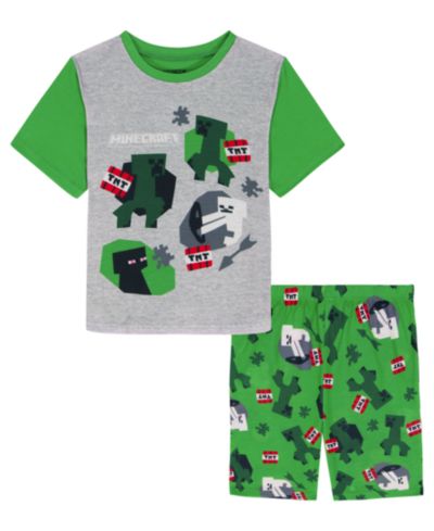 Minecraft Boys' 6-12 Printed Short-Sleeve T-Shirt and Shorts, 2-Piece Set