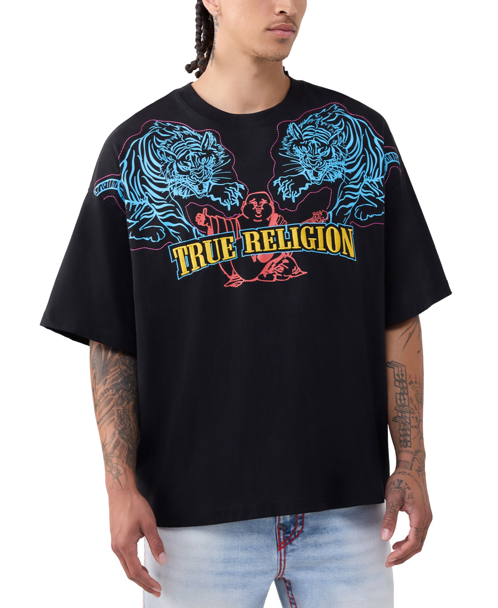 True Religion Men's Tiger Logo Short-Sleeve T-Shirt
