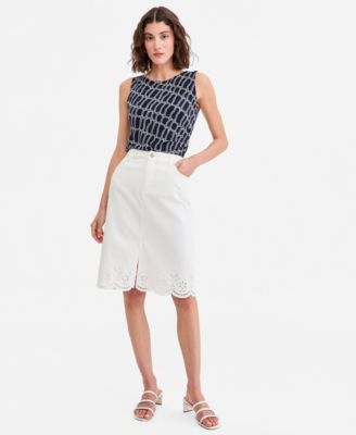 Jones New York Women's Eyelet Embroidered Pencil Skirt