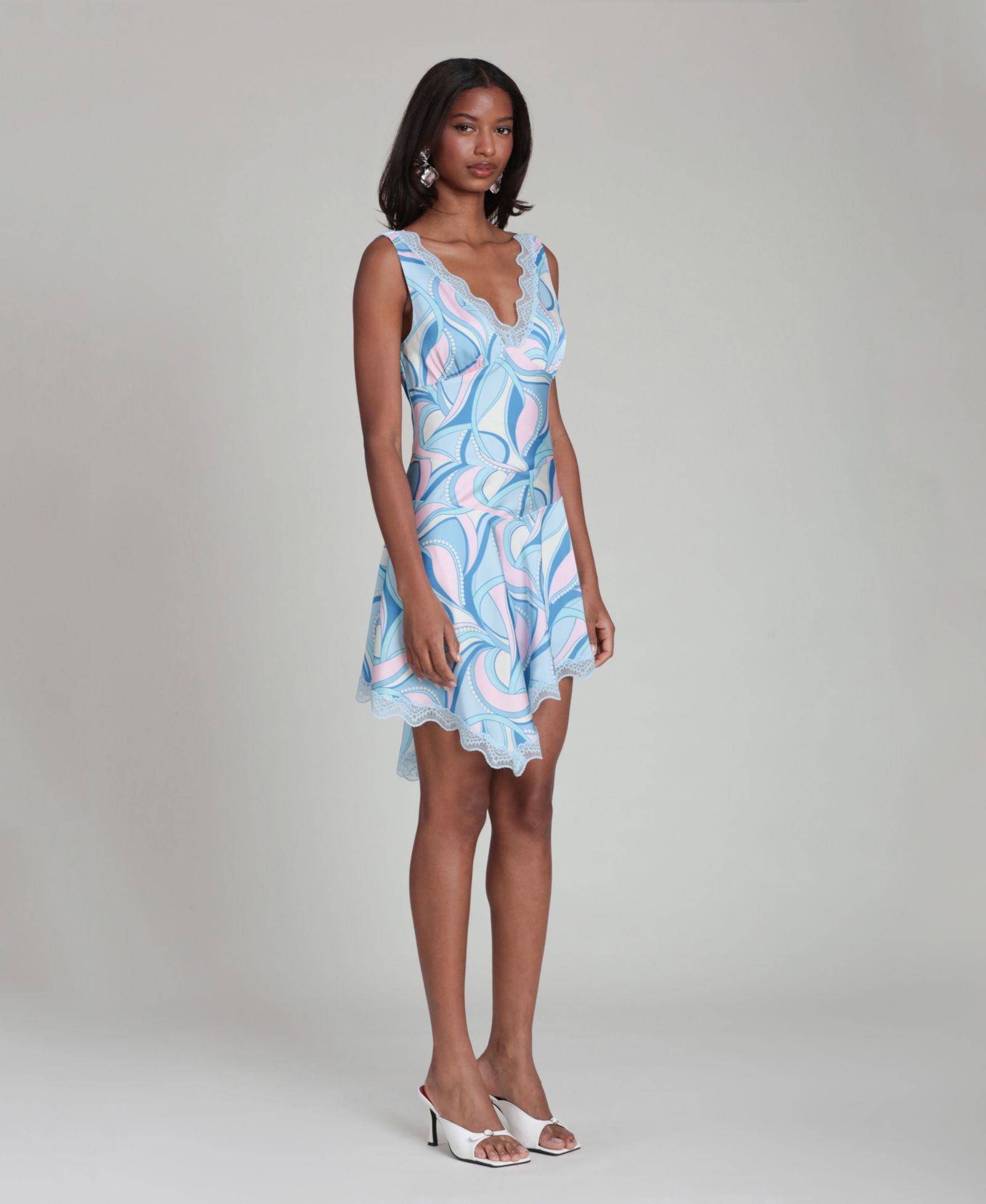 Женское мини-платье Avec Les Filles Lace Trim Bias