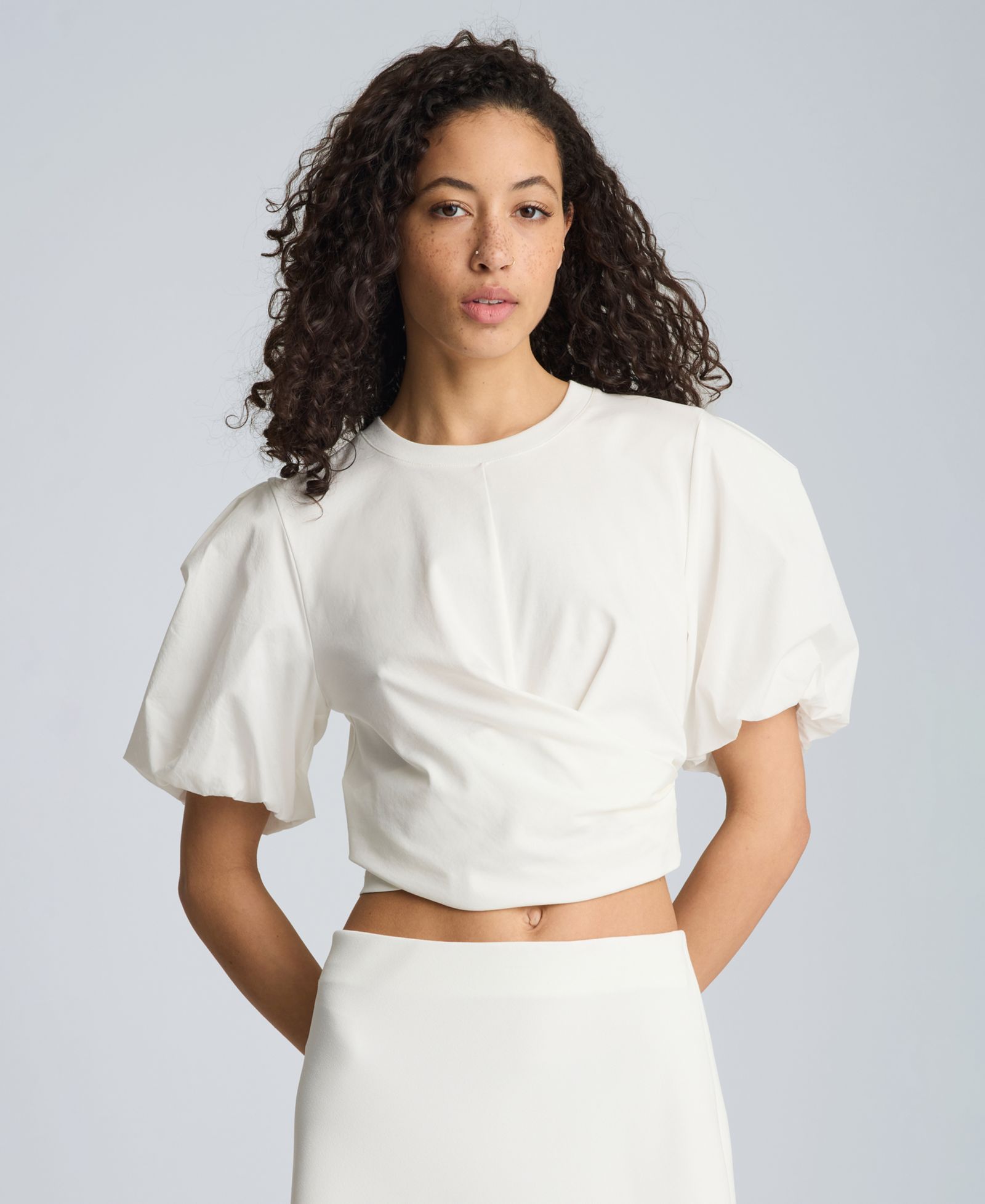 Kenneth Cole Women's Puff-Sleeve Wrap Tee