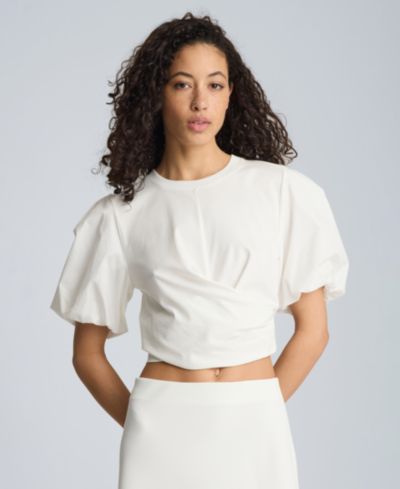 Kenneth Cole Women's Puff-Sleeve Wrap Tee