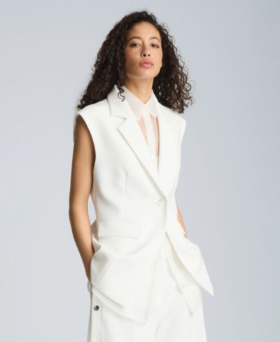 Kenneth Cole Women's Sleeveless Vest with Removable Sheer Shirt