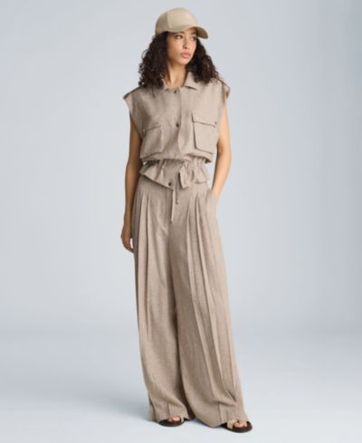 Женский жилет Kenneth Cole Houndstooth Relaxed-Fit Linen Blend