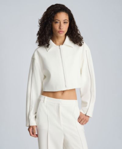 Kenneth Cole Women's Zip Sleeve Collared Jacket